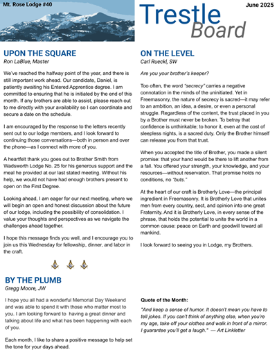 June 2025 Trestle Board